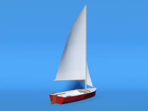 low poly cartoon javelin dinghy sailboat 3D Model