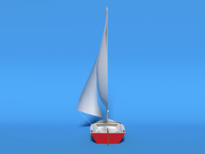 low poly cartoon javelin dinghy sailboat 3D Model