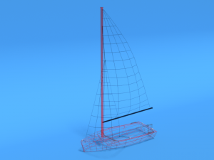 low poly cartoon javelin dinghy sailboat 3D Model