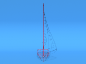 low poly cartoon javelin dinghy sailboat 3D Model