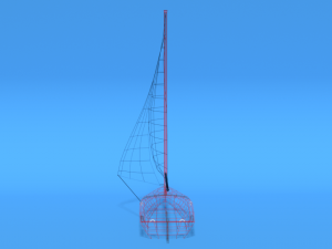 low poly cartoon javelin dinghy sailboat 3D Model