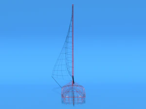 low poly cartoon javelin dinghy sailboat 3D Model