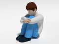Cartoon Kid Sitting On The Floor 3D Model