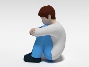cartoon kid sitting on the floor Modelo 3D