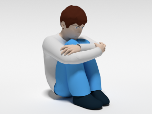 cartoon kid sitting on the floor Modelo 3D