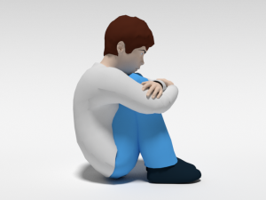 cartoon kid sitting on the floor Modelo 3D