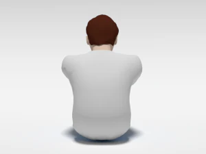 cartoon kid sitting on the floor 3D Model