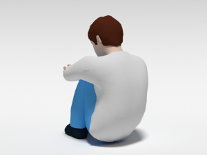 cartoon kid sitting on the floor Modelo 3D