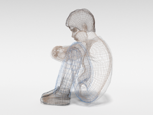 cartoon kid sitting on the floor Modelo 3D