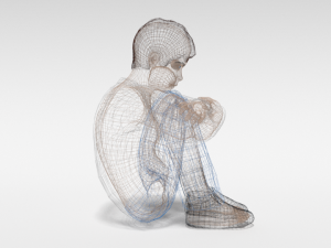 cartoon kid sitting on the floor Modelo 3D