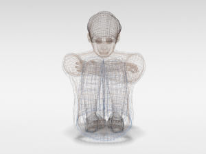 cartoon kid sitting on the floor Modelo 3D