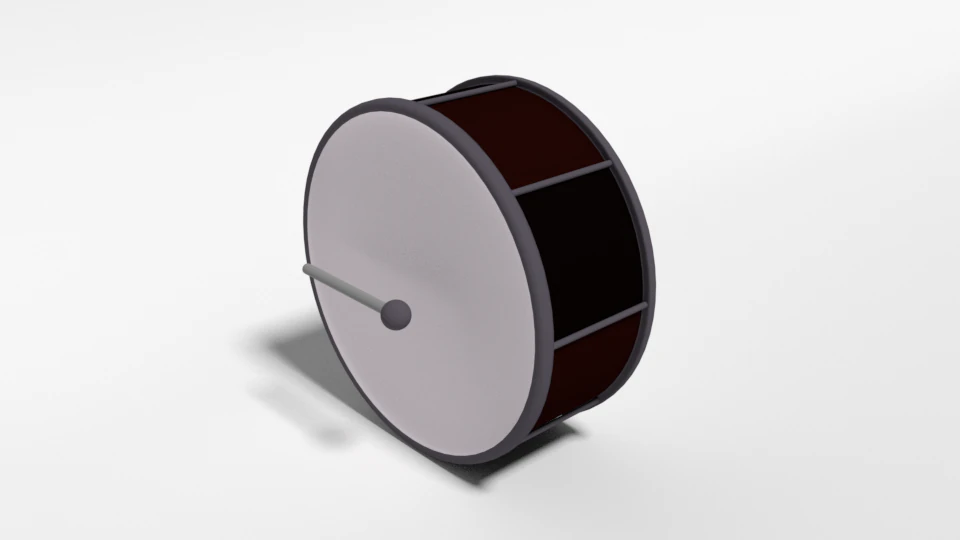 low poly cartoon big drum 3D Model .c4d .max .obj .3ds .fbx .stl .blend 