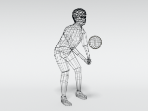 low poly kid playing volleyball Modello 3D