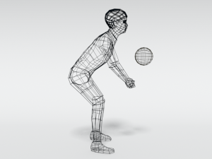 low poly kid playing volleyball Modello 3D