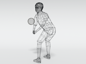 low poly kid playing volleyball Modello 3D