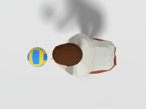 low poly kid playing volleyball 3D Model