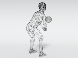 low poly kid playing volleyball Modello 3D