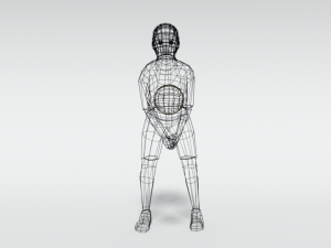 low poly kid playing volleyball Modello 3D