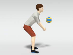 low poly kid playing volleyball Modello 3D