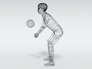 low poly kid playing volleyball Modello 3D