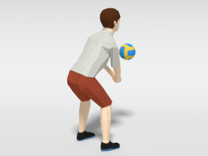 low poly kid playing volleyball Modello 3D