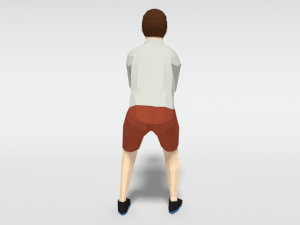 low poly kid playing volleyball Modello 3D