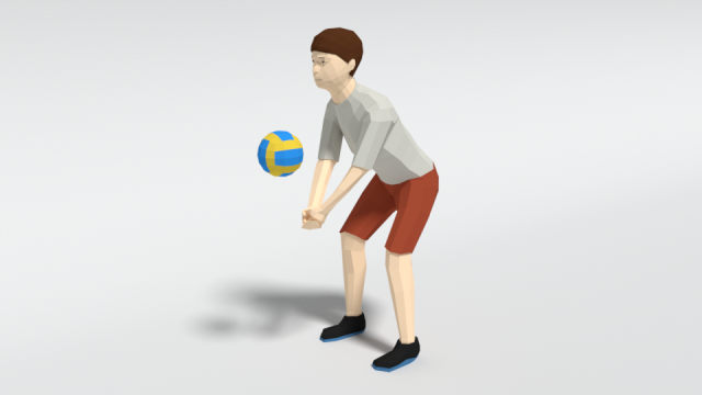 low poly kid playing volleyball Modello 3D .c4d .max .obj .3ds .fbx .stl .blend 