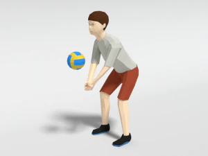 düşük poli voleybol oynayan çocuk 3D Model
