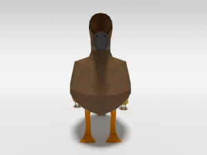 low poly cartoon gadwall duck 3Dモデル