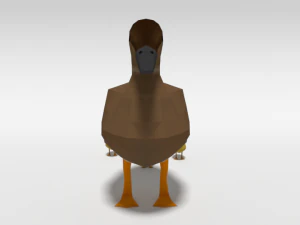low poly cartoon gadwall duck 3D Model
