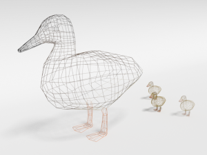 low poly cartoon gadwall duck 3Dモデル