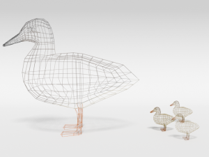 low poly cartoon gadwall duck 3Dモデル