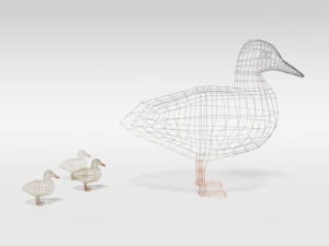 low poly cartoon gadwall duck 3D Model
