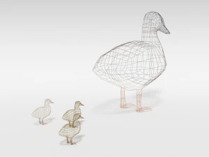 low poly cartoon gadwall duck 3D Model