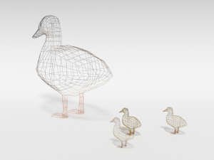 low poly cartoon gadwall duck 3Dモデル