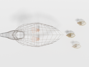 low poly cartoon gadwall duck 3Dモデル