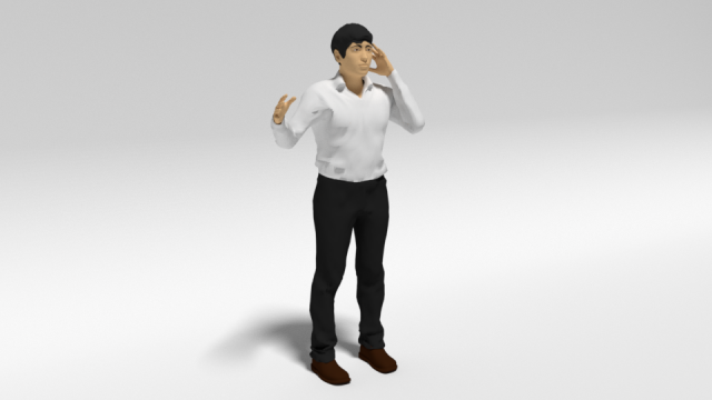 cartoon man in pain 3D 모델 .c4d .max .obj .3ds .fbx .stl .blend 