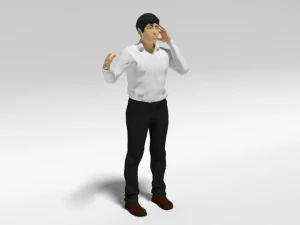 homem de desenho animado com dor Modelo 3D