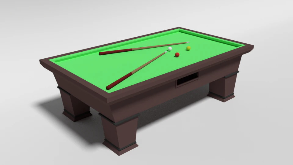 low poly cartoon carom billiard pool 3D Model .c4d .max .obj .3ds .fbx .stl .blend