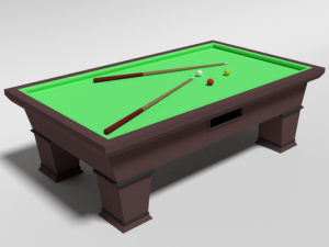 low poly cartoon carom billiard pool Modelo 3D