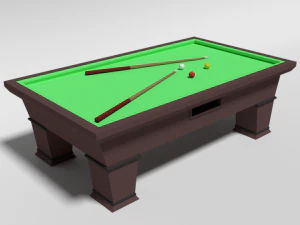 low poly cartoon carom billiard pool 3D Model