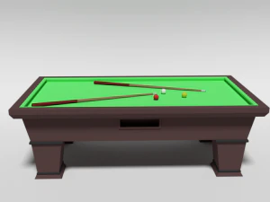 low poly cartoon carom billiard pool 3D Model