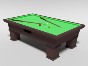 low poly cartoon carom billiard pool 3D 모델