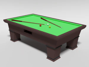 low poly cartoon carom billiard pool 3D Model