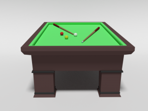 low poly cartoon carom billiard pool 3D 모델