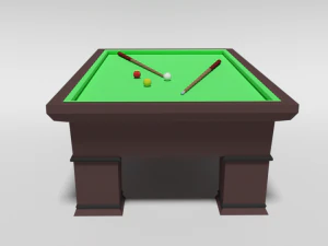 low poly cartoon carom billiard pool 3D Model