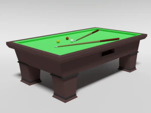 low poly cartoon carom billiard pool 3D Model