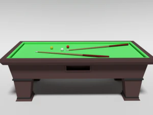 low poly cartoon carom billiard pool 3D Model