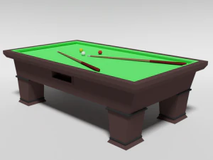 low poly cartoon carom billiard pool 3D Model