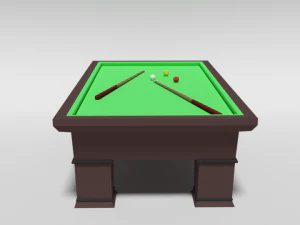 low poly cartoon carom billiard pool 3D Model